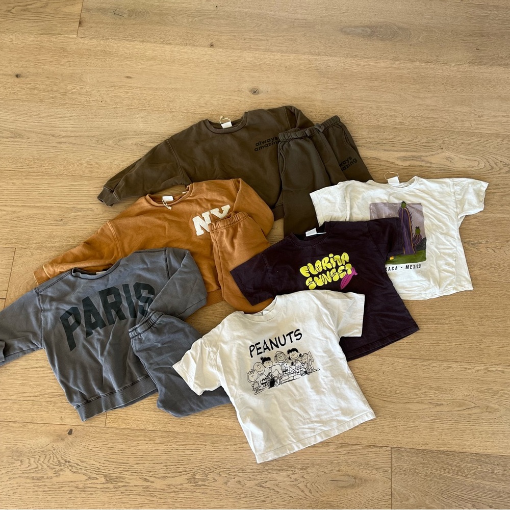 ZARA • 9 piece bundle zara sweatsuit clothes sizes 4-6